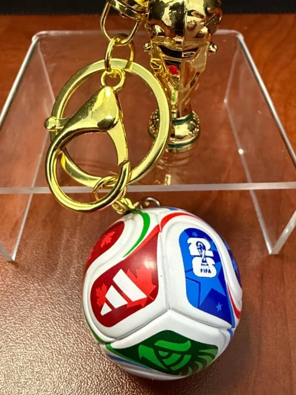 USA 2026 World Cup 3-Piece Keychain Set – Trophy, USA Crest & Mini Ball